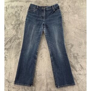 Ann Taylor Bootcut Leg Jeans Womens 8 Medium Wash Stretch Mid-Rise 30.5"‎ Inseam
